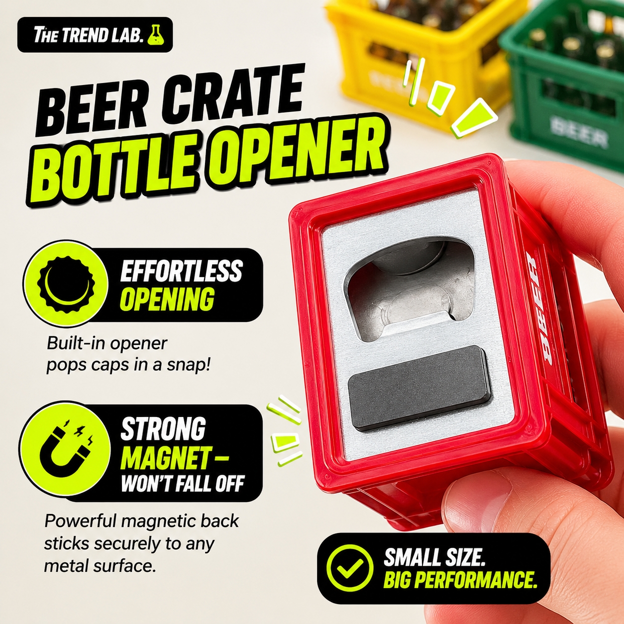 CrateCracker – Magnetic Beer Crate Bottle Opener (Pack of 3)