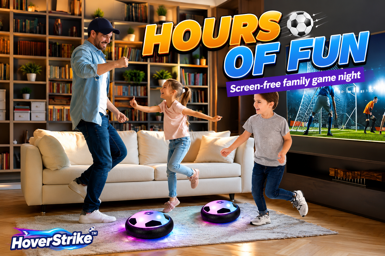 HoverStrike™ — LED Hover Soccer Ball | Indoor Glide Air Soccer for Kids