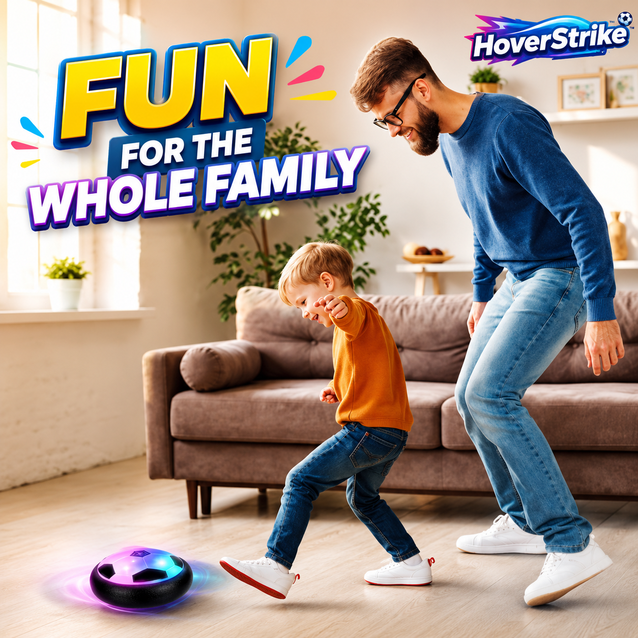 HoverStrike™ — LED Hover Soccer Ball | Indoor Glide Air Soccer for Kids
