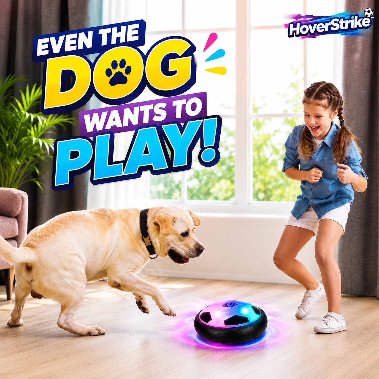 HoverStrike™ — LED Hover Soccer Ball | Indoor Glide Air Soccer for Kids