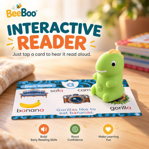 BeeBoo™ Talking Card Set — Squirrel & Snowman Edition | Phonics & Sight Words Learning Toy for Kids 3+