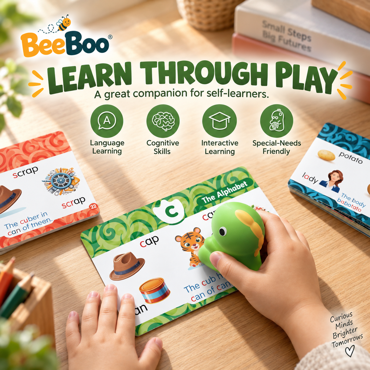 BeeBoo™ Talking Card Set — Squirrel & Snowman Edition | Phonics & Sight Words Learning Toy for Kids 3+