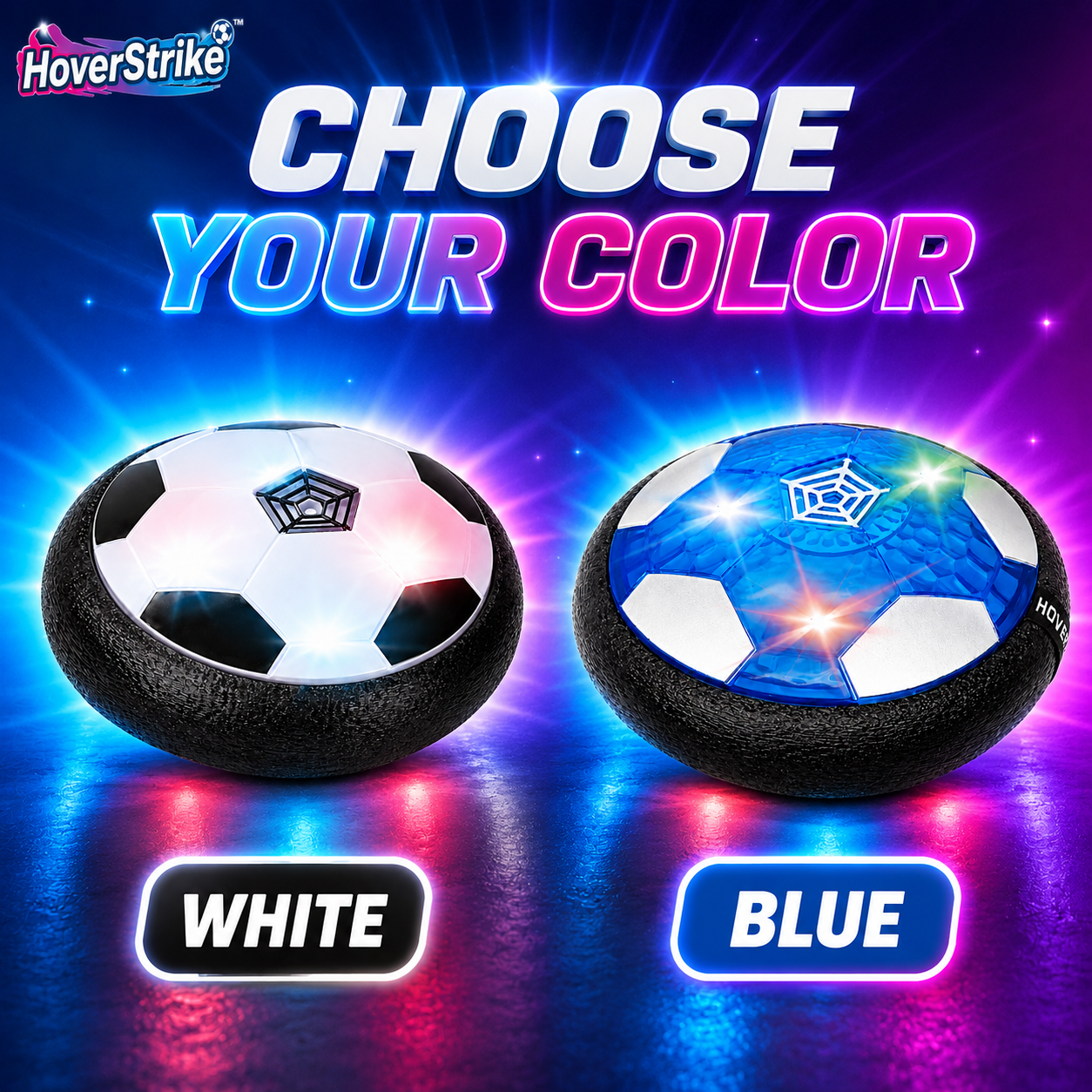 HoverStrike™ — LED Hover Soccer Ball | Indoor Glide Air Soccer for Kids